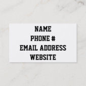 ICH SCHLUG GESICHTER VISITENKARTE (Rückseite)