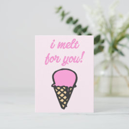 Ich schmelze für dich - Romantische Eiscreme Postkarte