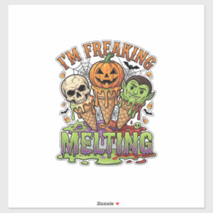 Ich schmelze total Halloween Eis Schädelförmige Pu Aufkleber