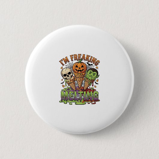 Ich schmelze total Halloween Eis Schädelförmige Pu Button (Vorderseite)