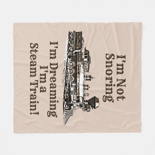 Ich schnarche nicht, träumt, ich bin ein Dampfzug- Fleecedecke (Vorderseite (Horizontal))