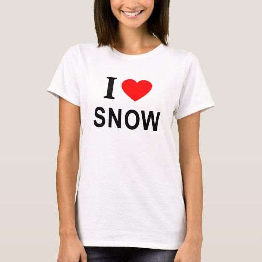 ICH ❤️ SCHNEE, ICH LIEBE SCHNEE, ICH HABE SCHNEE T-Shirt (Vorderseite)