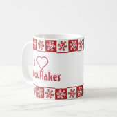 Ich ❤️ Schneeflocken Kaffeetasse (Vorderseite Links)