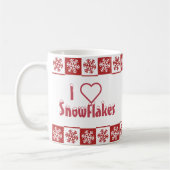 Ich ❤️ Schneeflocken Kaffeetasse (Links)