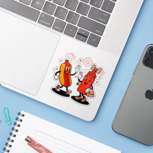 Ich schneide auf saftigen Dackeln Erwachsenen Humo Aufkleber