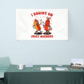 Ich schneide auf saftigen Dackeln Erwachsenen Humo Banner (Messeveranstaltung)