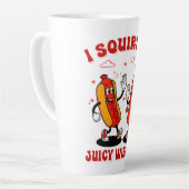 Ich schneide auf saftigen Dackeln Erwachsenen Humo Milchtasse (Linke Ecke)