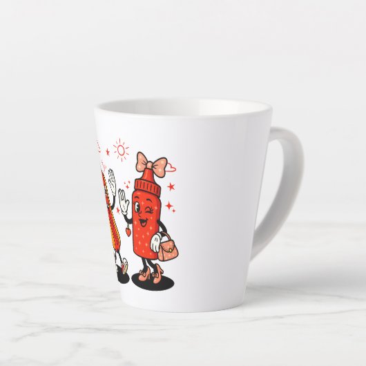 Ich schneide auf saftigen Dackeln Erwachsenen Humo Milchtasse (Rechte Ecke)