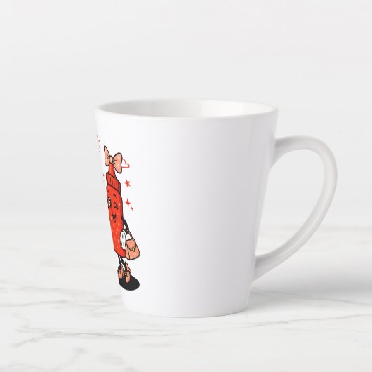 Ich schneide auf saftigen Dackeln Erwachsenen Humo Milchtasse (Rechts)