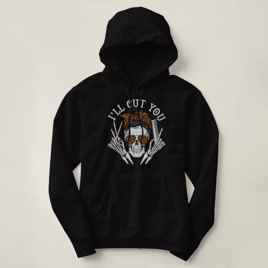 Ich schneide dich ab - Friseur-Haarschnitt Hoodie (Design vorne)
