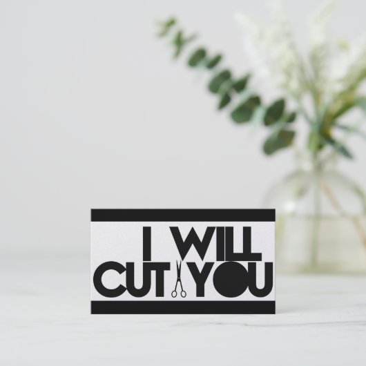 Ich schneide dir Visitenkarten ab Visitenkarte (Stehend Vorderseite)