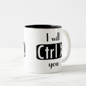 Ich schneide Sie lustiger Computer-Aussenseiter Zweifarbige Tasse (VorderseiteRechts)