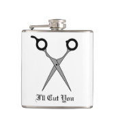 Ich schneide Sie (schwarzes Flachmann (Vorderseite)