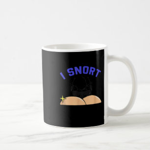 Ich schnupfe Crack Skelett Lustiger Schädel Hinter Kaffeetasse