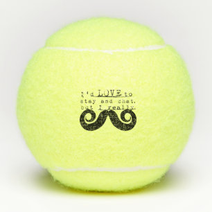 Ich Schnurrbart Spaß Humor Tennisbälle
