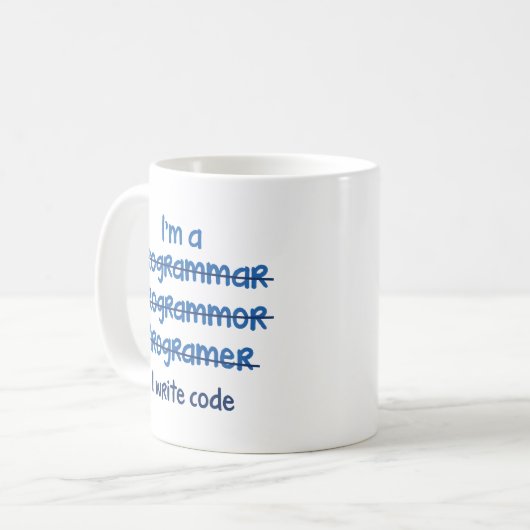Ich schreibe Code Kaffeetasse (Vorderseite Links)