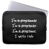 Ich schreibe Code Laptopschutzhülle (Vorderseite)