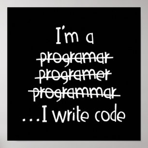 Ich schreibe Code Programmierer Humor Typografie G Poster