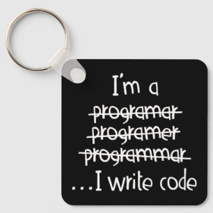 Ich schreibe Code Programmierer Humor Typografie G Schlüsselanhänger
