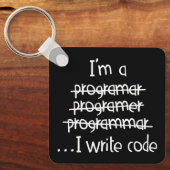 Ich schreibe Code Programmierer Humor Typografie G Schlüsselanhänger (Vorderseite)