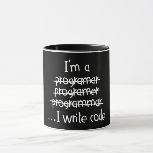Ich schreibe Code Programmierer Humor Typografie G Tasse (Zentrum)