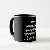 Ich schreibe Code Programmierer Humor Typografie G Tasse (Vorderseite Links)