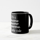 Ich schreibe Code Programmierer Humor Typografie G Tasse (VorderseiteRechts)