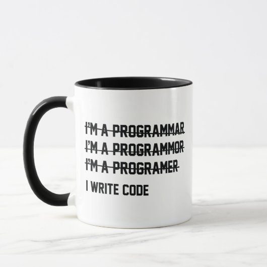 Ich schreibe Code Tasse (Links)