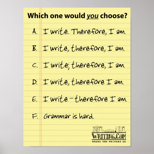 Ich schreibe... Deshalb? Poster (Vorne)