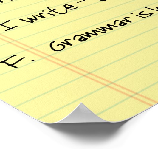 Ich schreibe... Deshalb? Poster (Ecke)