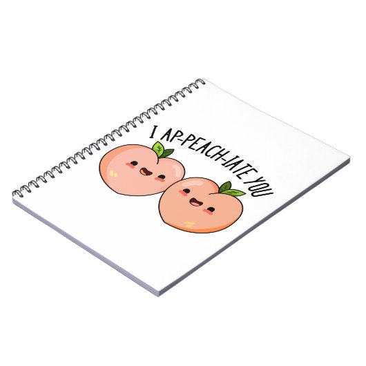 Ich schreibe dir einen lustigen Pfirsichpun Notizblock (Linke Seite)