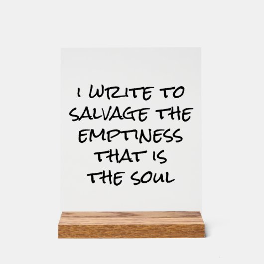 Ich schreibe ein Akryllisches Zeichen Acrylschild (Vorderseite)