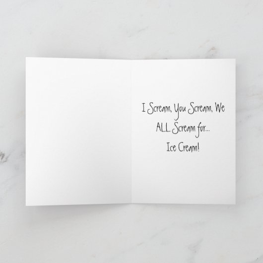 Ich schreibe Eiscreme Karte (Innenseite)