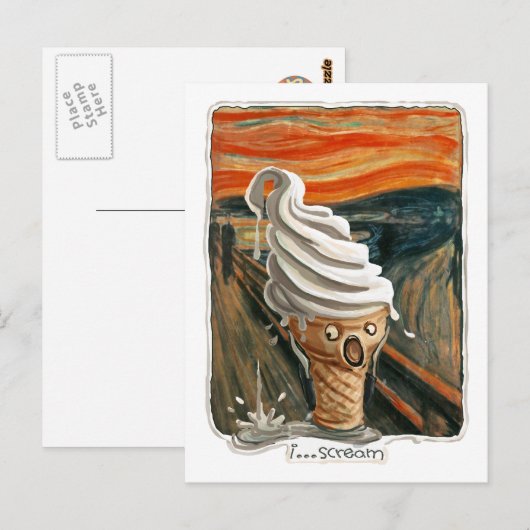 Ich schreibe Eiscreme Postkarte (Vorne/Hinten)