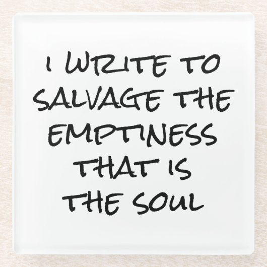 Ich schreibe Glass-Untersetzer Glasuntersetzer (Vorderseite)