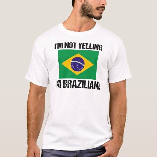 Ich schreibe nicht, dass ich Brasiliens Länderflag T-Shirt (Vorderseite)