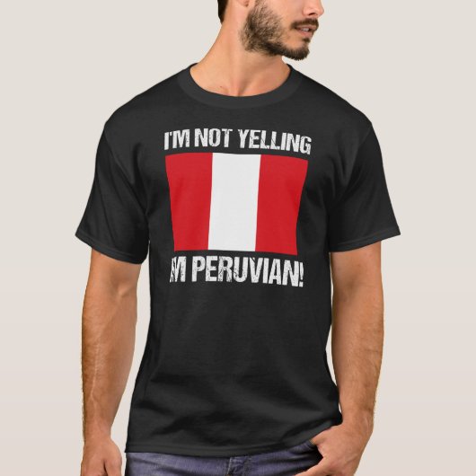 Ich schreibe nicht, dass ich die peruanische Flagg T-Shirt (Vorderseite)