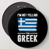 Ich schreibe nicht, dass ich Griechisch bin Button (Vorne & Hinten)