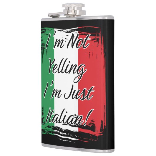 Ich schreibe nicht, dass ich nur Italienisch bin Flachmann (Links)