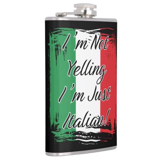 Ich schreibe nicht, dass ich nur Italienisch bin Flachmann (Rechts)