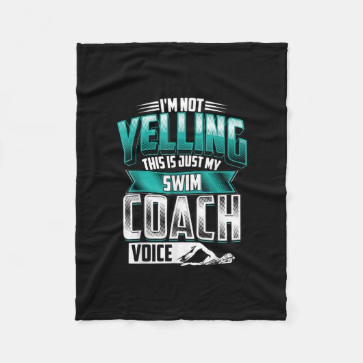 Ich schreibe nicht schwimmen Coach Voice Funny Sch Fleecedecke (Vorderseite)