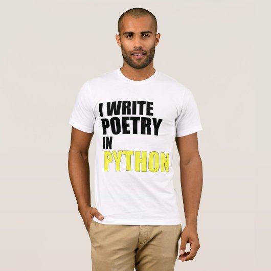 Ich schreibe Poesie in Pythonschlange T-Shirt (Vorne ganz)