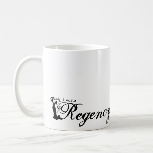 Ich schreibe Regency Romance Kaffeetasse (Links)