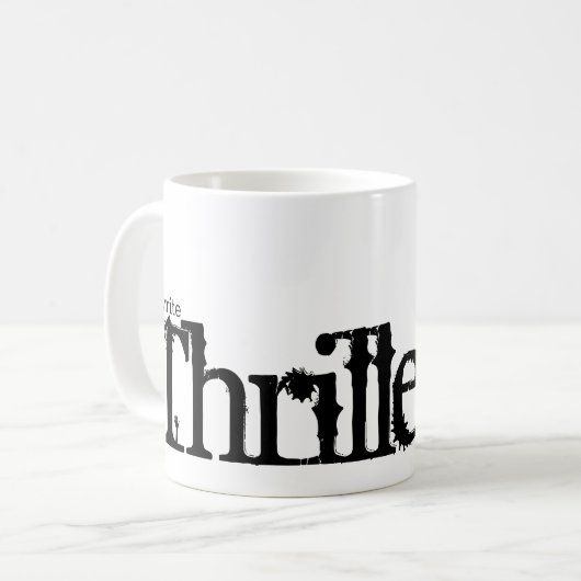Ich schreibe Thriller-Fiktion Kaffeetasse (Vorderseite Links)