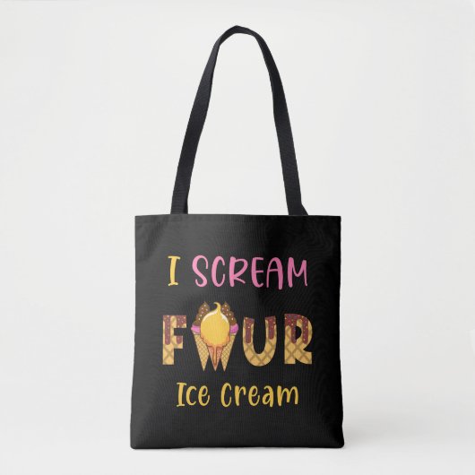 Ich schreibe Vier-Eis-Creme Kindermädchen 4. Gebur Tasche (Vorderseite)