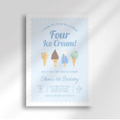 Ich schreibe vier Eiscreme zum Geburtstag Einladun Einladung