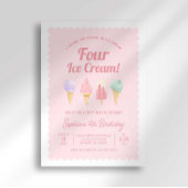 Ich schreibe vier Eiscreme zum Geburtstag Einladun Einladung