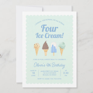 Ich schreibe vier Eiscreme zum Geburtstag Einladun Einladung