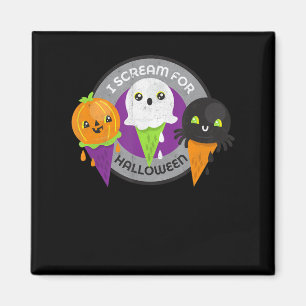 Ich schreie an Halloween Kürbis Spinne Geist Magnet