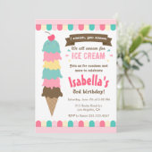 Ich schreie, du schreist Eiscreme zum Geburtstag Einladung (Stehend Vorderseite)